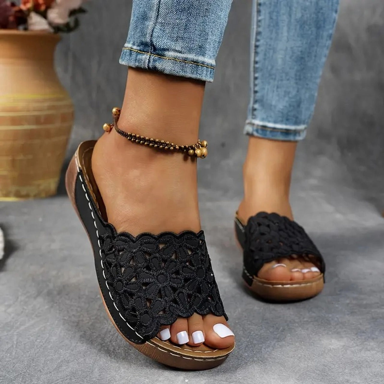 Sandales Mila – Dentelle & Confort